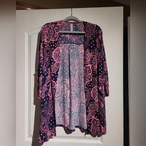Navy And Pink Paisley Kimono